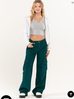 Y2K RSQ Womens Low Rise Cargo Corduroy Puddle Pants NWT
